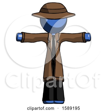 Blue Detective Man T-Pose Arms up Standing by Leo Blanchette