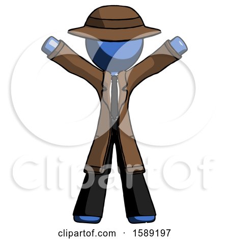 Blue Detective Man Surprise Pose, Arms and Legs out by Leo Blanchette