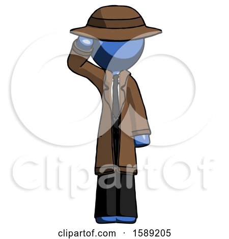 Blue Detective Man Soldier Salute Pose by Leo Blanchette