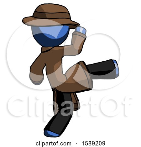 Blue Detective Man Kick Pose by Leo Blanchette