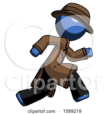 Blue Detective Man Running Fast Right by Leo Blanchette