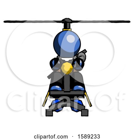 Blue Clergy Man Flying in Gyrocopter Front View by Leo Blanchette