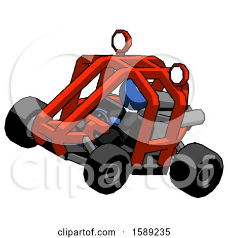 Blue Clergy Man Riding Sports Buggy Side Top Angle View by Leo Blanchette
