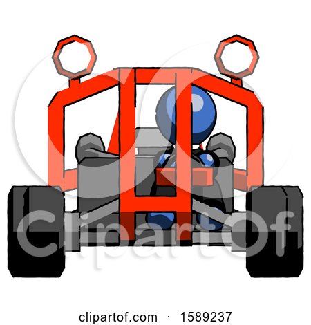 Blue Clergy Man Riding Sports Buggy Front View by Leo Blanchette