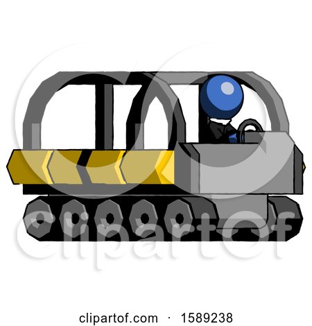 Blue Clergy Man Driving Amphibious Tracked Vehicle Side Angle View by Leo Blanchette