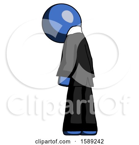 Blue Clergy Man Depressed with Head Down, Back to Viewer, Left by Leo Blanchette