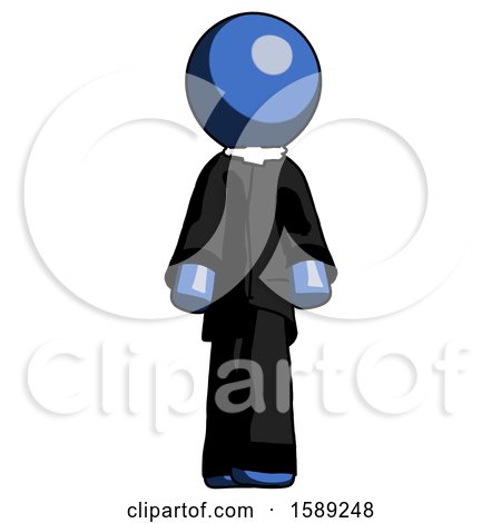 Blue Clergy Man Walking Front View by Leo Blanchette