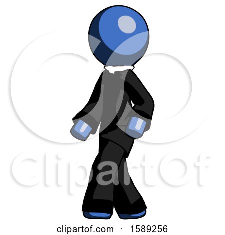 Blue Clergy Man Man Walking Turned Left Front View by Leo Blanchette