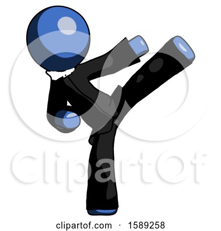 Blue Clergy Man Ninja Kick Right by Leo Blanchette