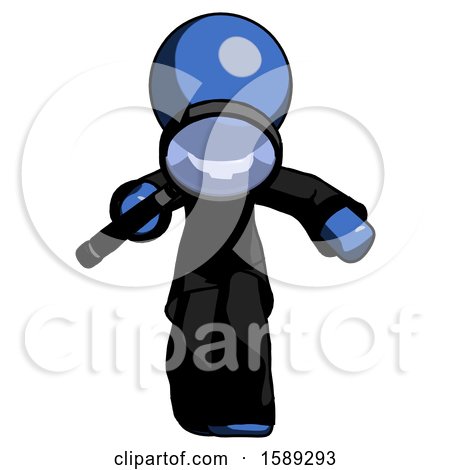 Blue Clergy Man Looking down Through Magnifying Glass by Leo Blanchette