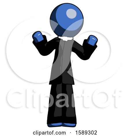 Blue Clergy Man Shrugging Confused by Leo Blanchette