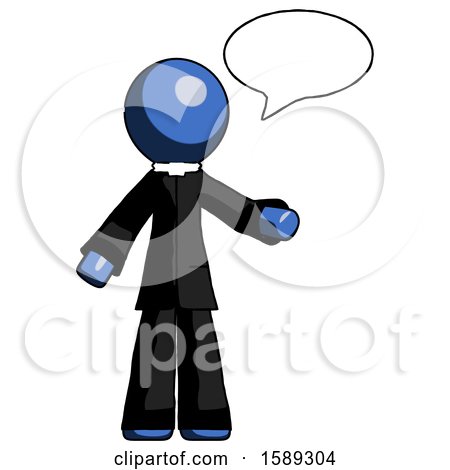 Blue Clergy Man with Word Bubble Talking Chat Icon by Leo Blanchette