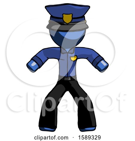 Blue Police Male Sumo Wrestling Power Pose by Leo Blanchette
