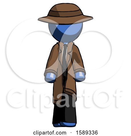 Blue Detective Man Walking Front View by Leo Blanchette