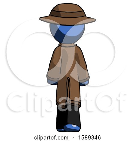 Blue Detective Man Walking Away, Back View by Leo Blanchette