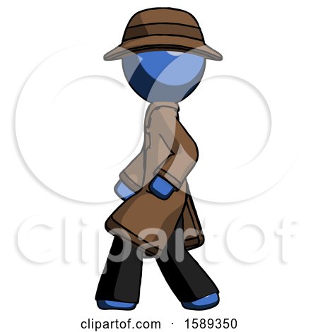 Blue Detective Man Walking Left Side View by Leo Blanchette