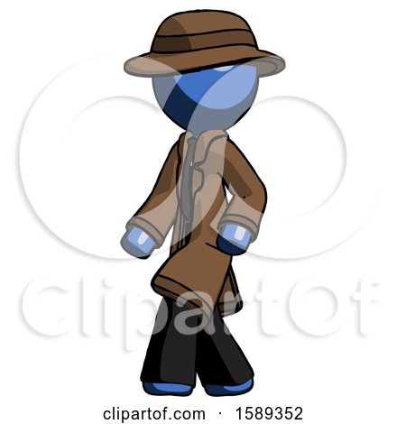 Blue Detective Man Man Walking Turned Left Front View by Leo Blanchette