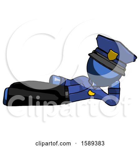 Blue Police Man Reclined on Side by Leo Blanchette