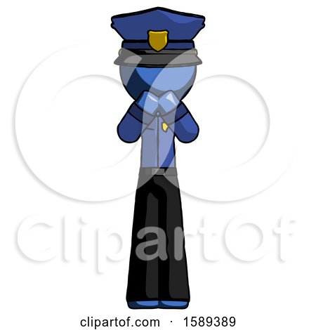 Blue Police Man Laugh, Giggle, or Gasp Pose by Leo Blanchette