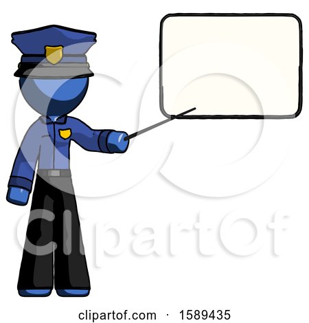 Blue Police Man Giving Presentation in Front of Dry-erase Board by Leo Blanchette