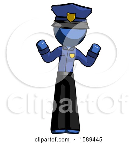 Blue Police Man Shrugging Confused by Leo Blanchette
