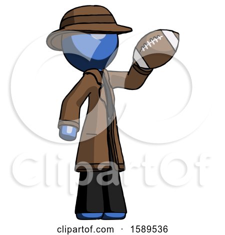 Blue Detective Man Holding Football up by Leo Blanchette