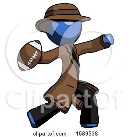 Blue Detective Man Throwing Football by Leo Blanchette