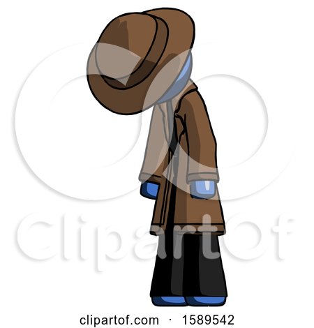 Blue Detective Man Depressed with Head down Turned Left by Leo Blanchette