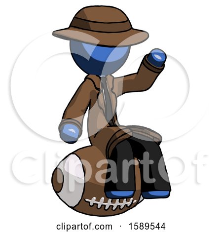 Blue Detective Man Sitting on Giant Football by Leo Blanchette