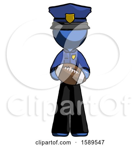 Blue Police Man Giving Football to You by Leo Blanchette