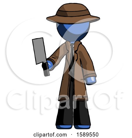 Blue Detective Man Holding Meat Cleaver by Leo Blanchette