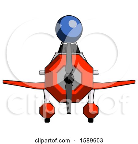 Blue Clergy Man in Geebee Stunt Plane Front View by Leo Blanchette