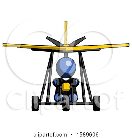 Blue Clergy Man in Ultralight Aircraft Front View by Leo Blanchette