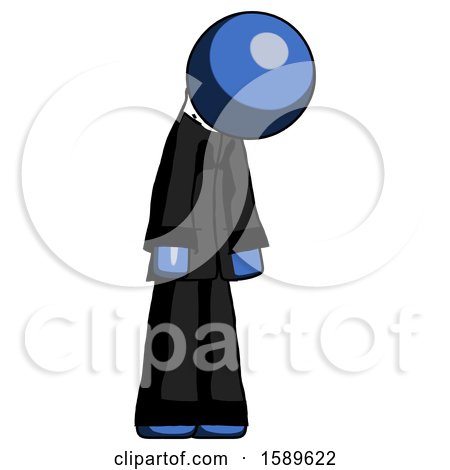Blue Clergy Man Depressed with Head down Turned Right by Leo Blanchette