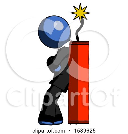 Blue Clergy Man Leaning Against Dynimate, Large Stick Ready to Blow by Leo Blanchette