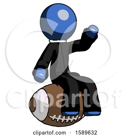 Blue Clergy Man Sitting on Giant Football by Leo Blanchette