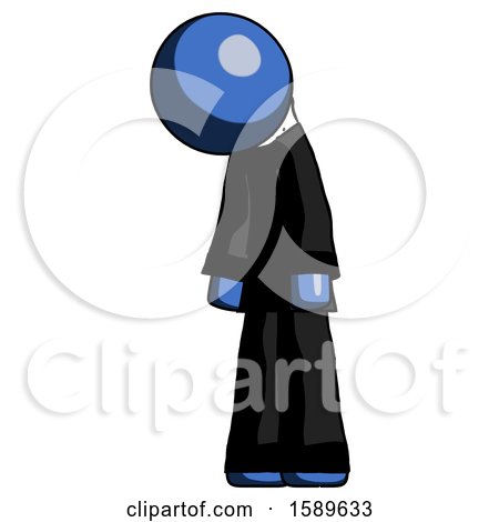 Blue Clergy Man Depressed with Head down Turned Left by Leo Blanchette