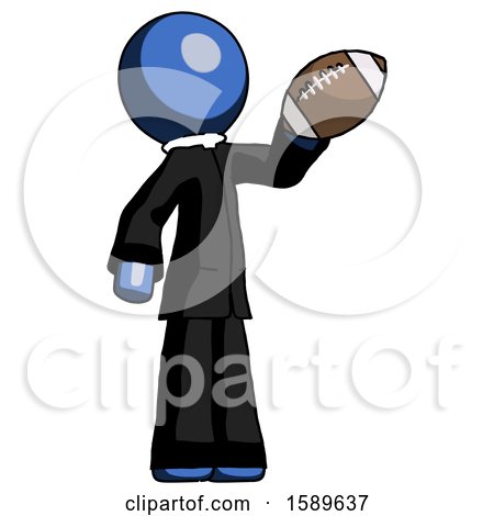 Blue Clergy Man Holding Football up by Leo Blanchette