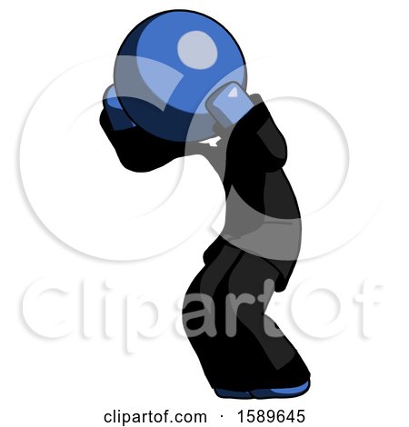 Blue Clergy Man with Headache or Covering Ears Turned to His Left by Leo Blanchette