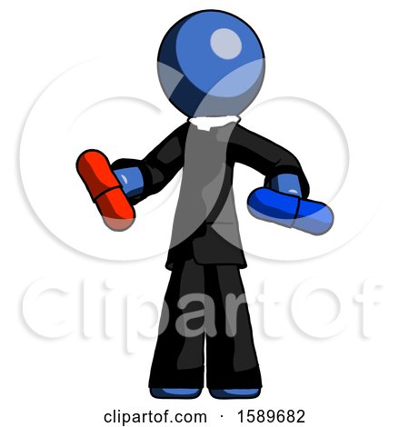 Blue Clergy Man Red Pill or Blue Pill Concept by Leo Blanchette
