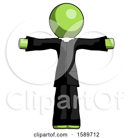 Green Clergy Man T-Pose Arms up Standing by Leo Blanchette