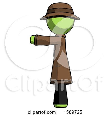 Green Detective Man Pointing Left by Leo Blanchette