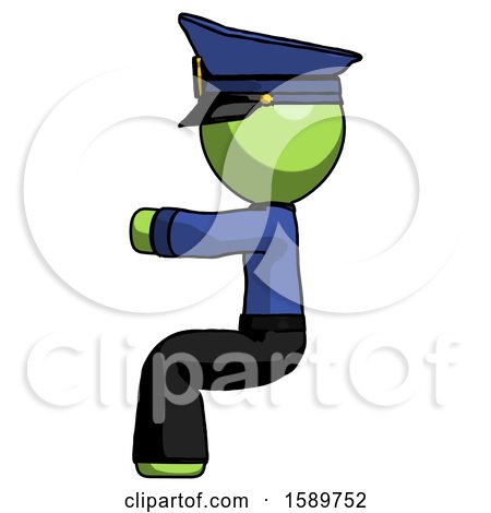 Green Police Man Sitting or Driving Position by Leo Blanchette