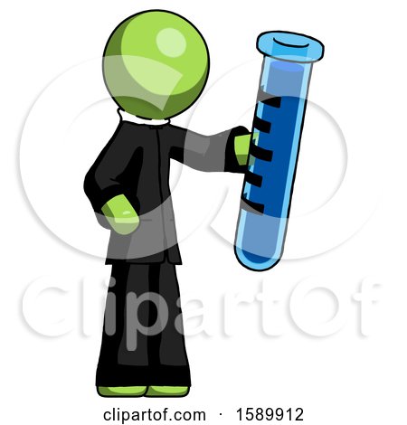 Green Clergy Man Holding Large Test Tube by Leo Blanchette