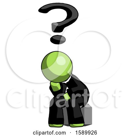 Green Clergy Man Thinker Question Mark Concept by Leo Blanchette