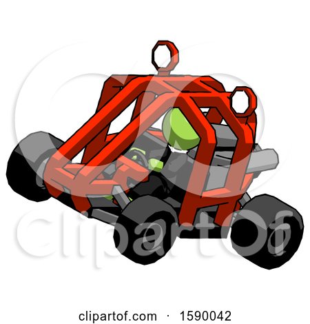 Green Clergy Man Riding Sports Buggy Side Top Angle View by Leo Blanchette