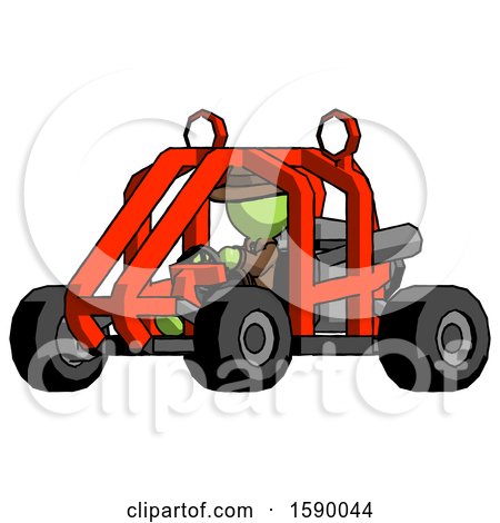 Green Detective Man Riding Sports Buggy Side Angle View by Leo Blanchette
