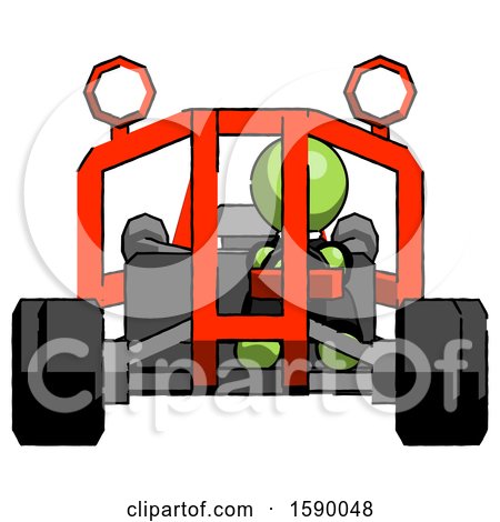 Green Clergy Man Riding Sports Buggy Front View by Leo Blanchette