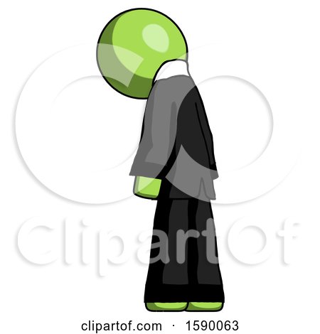 Green Clergy Man Depressed with Head Down, Back to Viewer, Left by Leo Blanchette