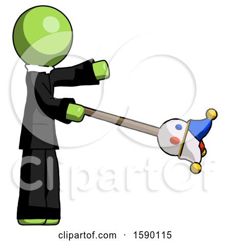 Green Clergy Man Holding Jesterstaff - I Dub Thee Foolish Concept by Leo Blanchette
